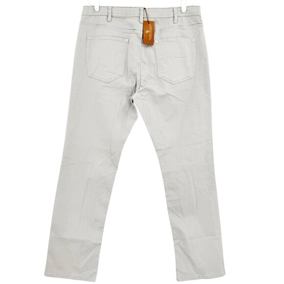 Elliot Mulryan Men's Stretch Flat Front Straight Leg Grey Chino Pants 38x32 NWT - Picture 2 of 12